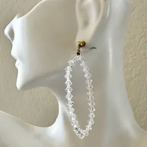 Clear crystal drop earrings thumbnail 1