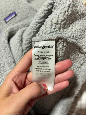 Patagonia Light Gray Quarter-Zip Pile Fleece Pullover XS thumbnail 9
