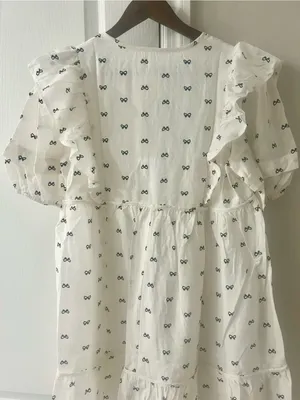 Umgee Off White Dress with Bow Print Size Small thumbnail 6