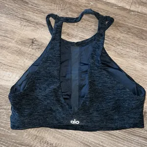 Alo halter neck navy sports bra, size Large thumbnail 2