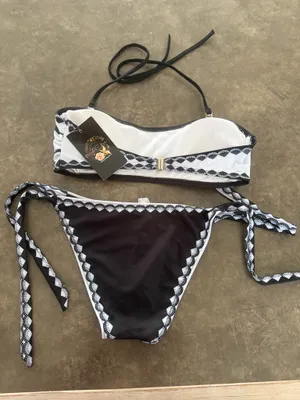October Love bandeau straps tie sides bikini set thumbnail 7