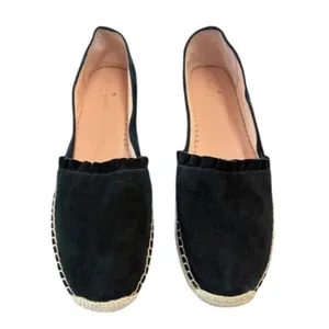 Kate Spade Black Suede Leather‎ Espadrille Flats Womens Size 10M thumbnail 2
