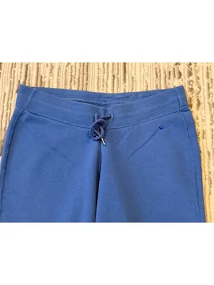 Nike women's medium blue fleece lined wide-leg sweatpants thumbnail 3