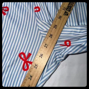 Unbranded Pajama Set Women 4X Blue Red Striped Bow Print Sleepwear Loungewear thumbnail 7