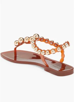 NEW Jeffrey Campbell Plated Embellished Sandal Jeffrey Campbell Orange Gold thumbnail 2