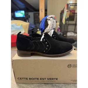 Clarks Trish Bell Size 6.5 W Suede Studded Slip-On Shoes Black Western‎ Bootie thumbnail 11
