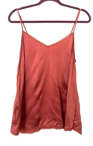 ANTHROPOLOGIE Lace Trim Satin Cami Pink Large‎ thumbnail 1