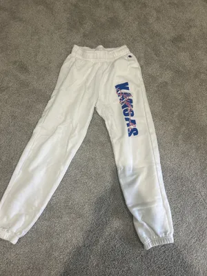 Champion KU Jayhawks White Sweatpants thumbnail 1