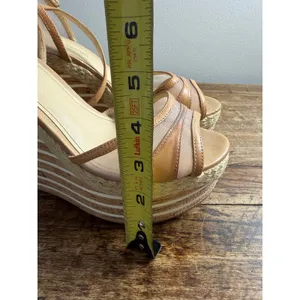 Enzo Angiolini tan platform wedge sandals Women's size 8.5 thumbnail 9