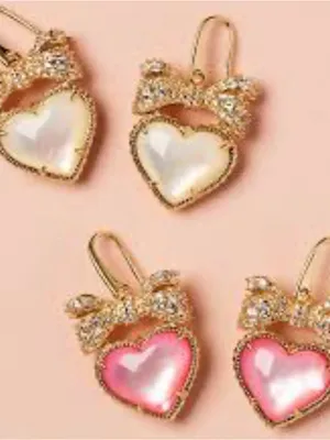 Kendra Scott HAISLEY HEART DROP EARRINGS GOLD BLUSH IVORY MOTHER OF PEARL thumbnail 6