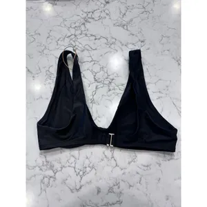 NWOT Quince Black Italian Plunge Bikini Top Size Medium thumbnail 4