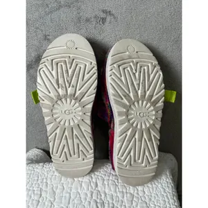 UGG Fluff Yeah Multicolor Fuzzy Shearling Slide Sandals Neon Green Women's US 10 thumbnail 3