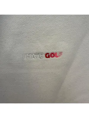 G/Fore I Hate Golf Boxy Crop French Terry Quarter Zip Sweatshirt Sweater XS thumbnail 4
