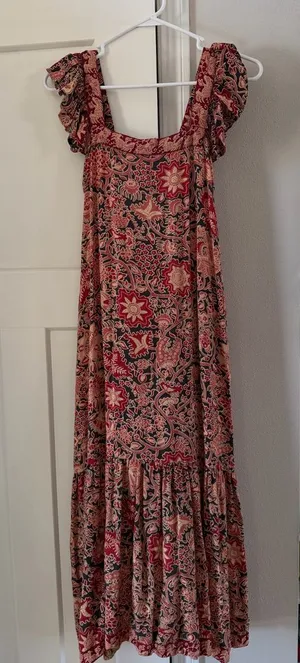 Love the Label Anthropologie Floral Ruffle Sleeve Dress XS thumbnail 1