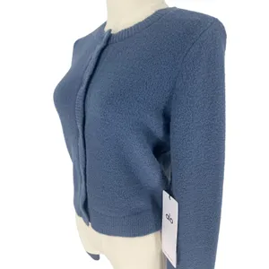 Alo‎ Yoga Snuggle Up Cropped Cardigan Bluestone Kendall Jenner NWT XXS thumbnail 7