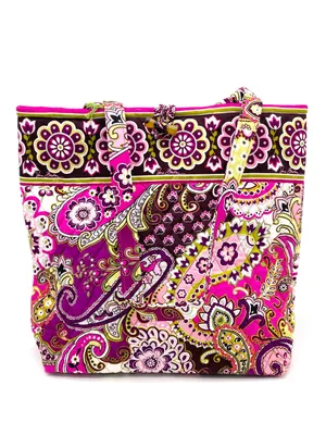 NWT Vera Bradley Very Berry Paisley Quilted Tote Bag Pink Purple Floral Made USA thumbnail 11