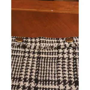 Zara Woman Tweed Mini Skirt S Plaid Houndstooth Black White Size S thumbnail 8
