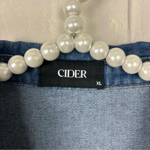 Cider Embroidered Logo Blue Washed Denim Button Down Shirt Size XL thumbnail 6