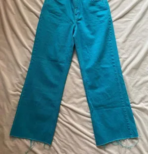 bright blue 100% cotton Zara jeans thumbnail 7