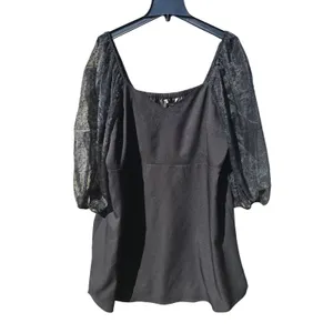 Banana Republic‎ 15Y NWT Black Sheer Dot Mesh Balloon Sleeve Mini Dress XL thumbnail 2