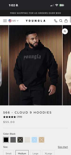 Young LA hoodie Black thumbnail 4