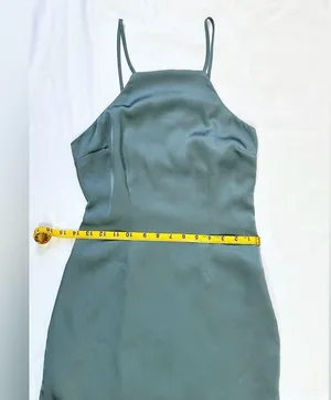 Abercrombie NWT High Neck Satin Mini Dress - Teal - XS thumbnail 6