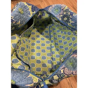 VERA‎ BRADLEY Iconic GRAND Weekender Travel Bag Daisy Doodle Green Blue Y2K thumbnail 10