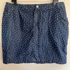 Catherines Star Print Denim Skort Blue Cotton Plus Size 18W Mini‎ Skirt Shorts thumbnail 1