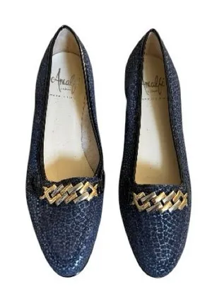 Amalfi Rangoni Leather Navy Oste Loafer Flats Shoe Size 6.5 NWOB thumbnail 1