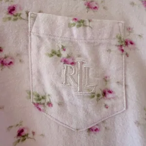 Lauren Ralph Lauren Ditsy floral lavender Embroidered logo Pajama Set SZ M thumbnail 11
