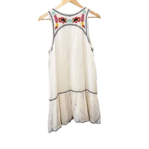 Lovers + Friends White I Heart Baby Doll Floral Embroidered Sleeveless‎ Dress thumbnail 2