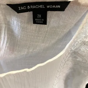 Zac & Rachel Woman 2X Elegant White Lace Trim Women's Top thumbnail 11