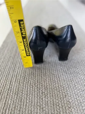 Liz Claiborne Navy Blue Leather Square-Toe Block Heel Loafers Size 8.5 thumbnail 5