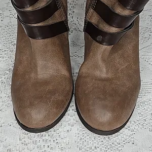 Madden Girl Deluxe faux leather zip up heeled ankle boots booties sz 8 thumbnail 4