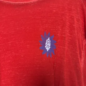 Free People Women Keep Rolling Shirt‎ XS Red Graphic Long Sleeve Logo Thumbhole thumbnail 3