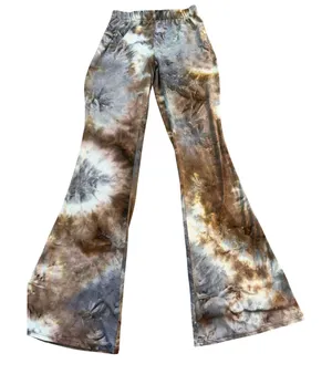 Urban Renewal Urban Outfitters Tie Dye Flare Pants Brown Grey High Rise Size M thumbnail 1