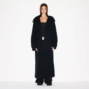 SKIMS NWT Boyfriend Fleece Oversized Trench Coat - Onyx XS thumbnail 2