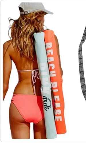 PINK Victoria’s Secret Beach Sling Bag Black & White 'Good Vibes' Cooler Bag thumbnail 1