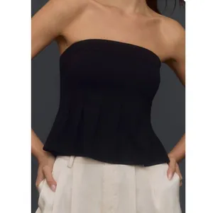 Maeve By Anthropologie Womens The Fontana Flared Tube Top Black Size L thumbnail 3