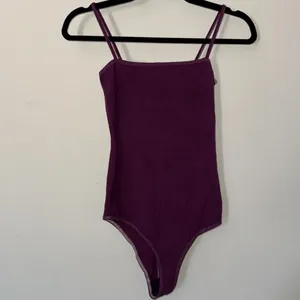 Reformation Ribbed‎ Spaghetti Strap Bodysuit Plum Purple Small Sustainable Chic thumbnail 7