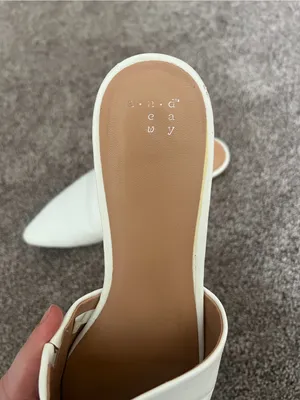a new day White Pointed Toe Slip-On Mules thumbnail 2