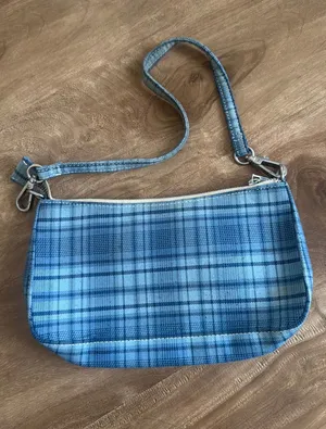 Brandy Melville Blue Plaid Shoulder Bag thumbnail 1