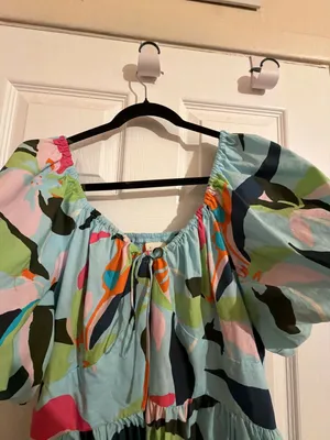 A New Day Women's Puff Short Sleeve Abstract Print Mini Dress thumbnail 5
