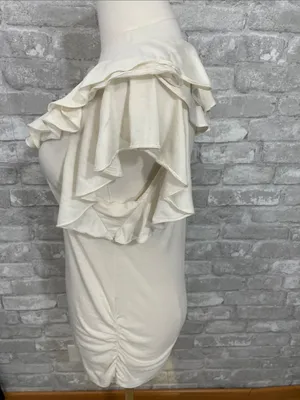 Ralph Lauren Sport Cream Ruffle V-Neck Blouse thumbnail 2