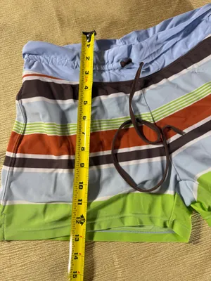 Athleta Women’s Size 8 Striped Board Shorts Swim Surf Blue Green Orange thumbnail 4