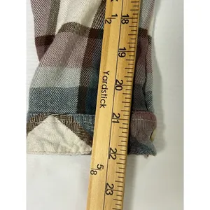 Altar'd State‎ Plaid Button Down Women Medium Brown Blue Plaid Flannel Style thumbnail 7