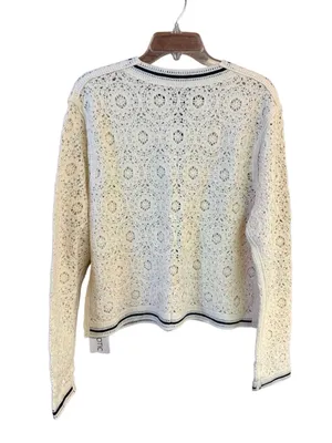 Aknotic Crocheted cardigan sweater Sz S Off White/Black NWT thumbnail 3