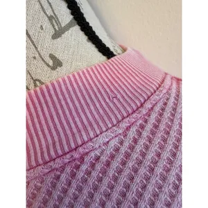 FP One Pink‎ Waffle Knit Long Sleeve Top with Side Ties Size S thumbnail 3