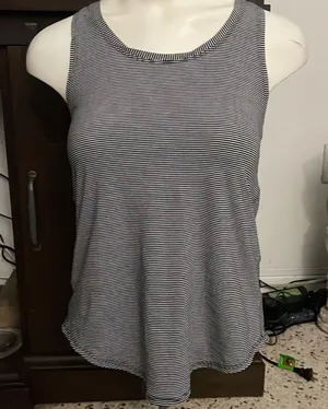 Lululemon tank top black and white stripe thumbnail 1