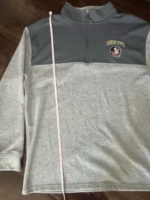 Champion FSU Florida State Seminoles Pullover 1/4 Zip Sweatshirt Jacket Grey Size L thumbnail 2